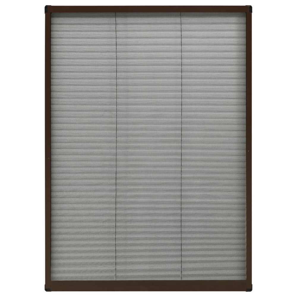 vidaXL Moustiquaire plissée pour fenêtre Aluminium Marron 80x120 cm