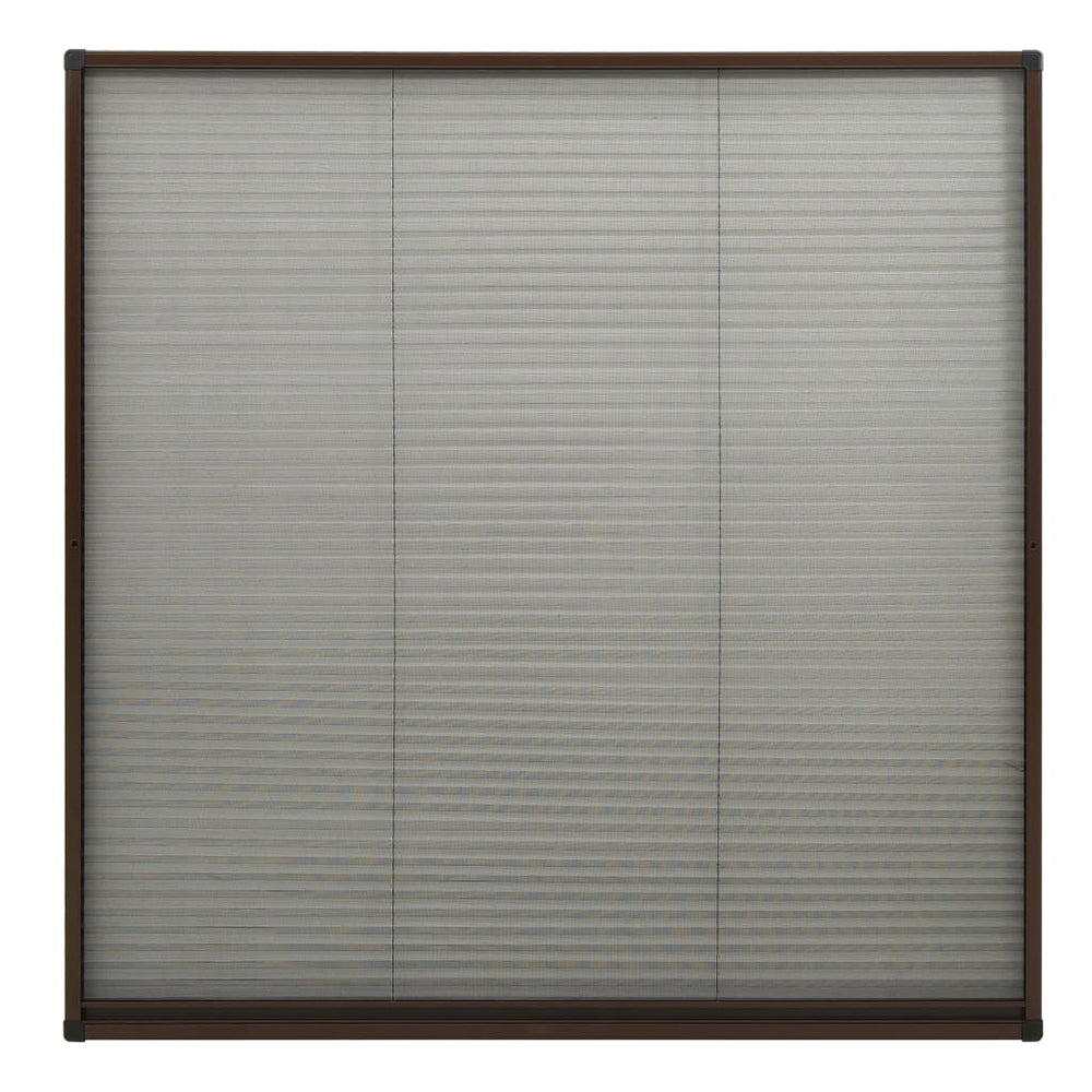 vidaXL Moustiquaire plissée pour fenêtre Aluminium Marron 120 x 120 cm