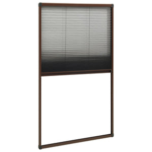 Insektenschutz-Plissee für Fenster Aluminium Braun 80x160 cm