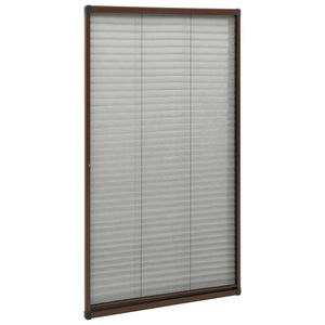Insektenschutz-Plissee für Fenster Aluminium Braun 80x160 cm