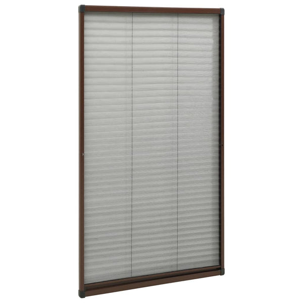Insektenschutz-Plissee für Fenster Aluminium Braun 80x160 cm