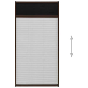 Insektenschutz-Plissee für Fenster Aluminium Braun 80x160 cm
