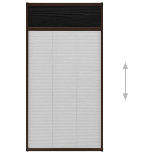 Insektenschutz-Plissee für Fenster Aluminium Braun 80x160 cm