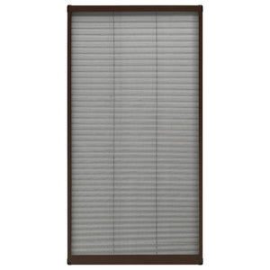 Insektenschutz-Plissee für Fenster Aluminium Braun 80x160 cm