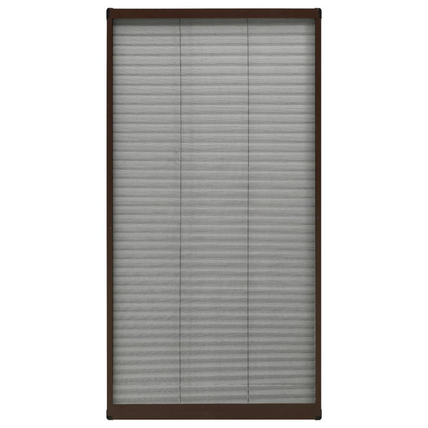Insektenschutz-Plissee für Fenster Aluminium Braun 80x160 cm