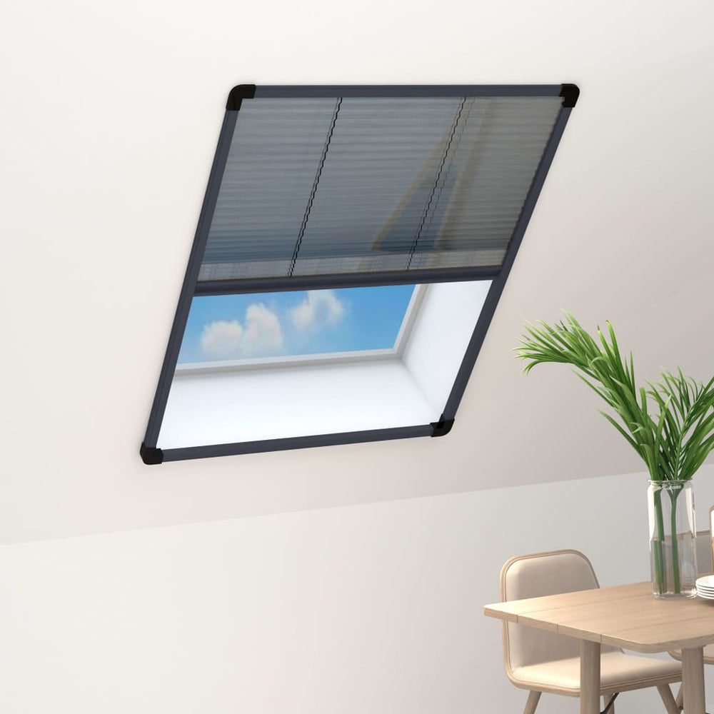 Moustiquaire plissée de fenêtre vidaXL Aluminium Anthracite 60x80cm