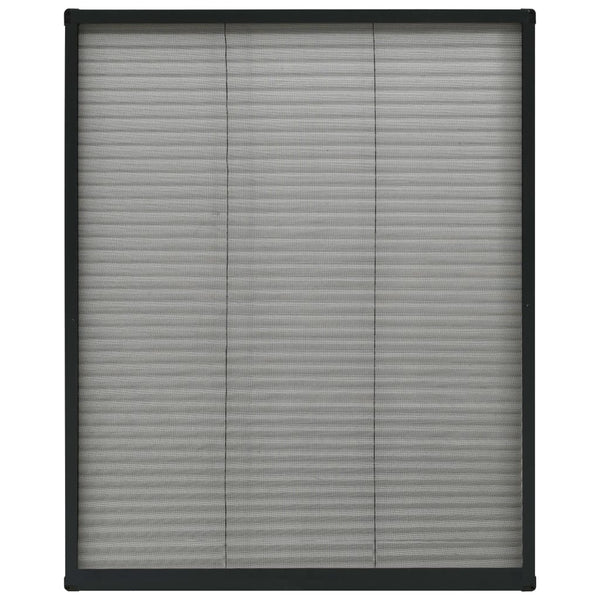Insektenschutz-Plissee für Fenster Aluminium Anthrazit 80x100cm