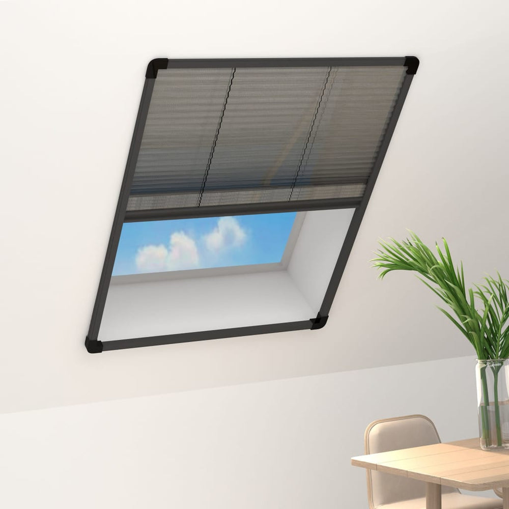 vidaXL Moustiquaire plissée pour fenêtre Aluminium Anthracite 80x100 cm