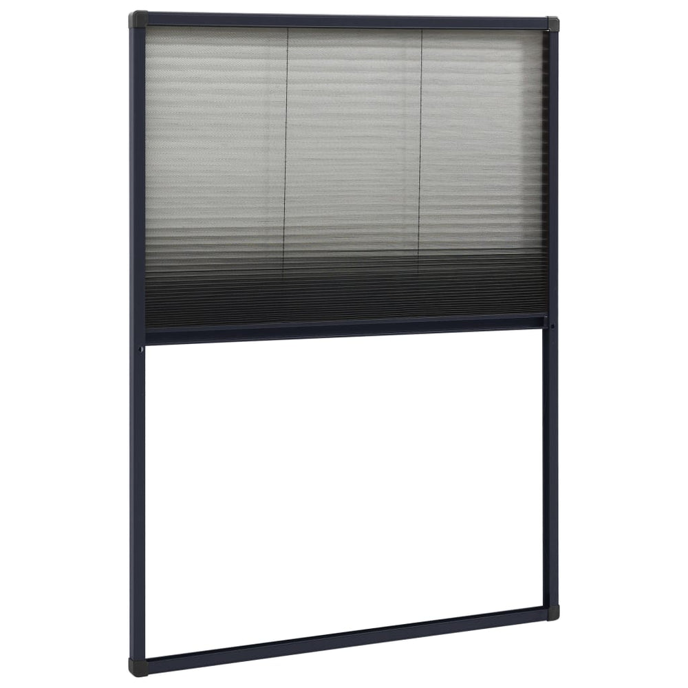 Moustiquaire plissée de fenêtre vidaXL aluminium anthracite 80x120cm