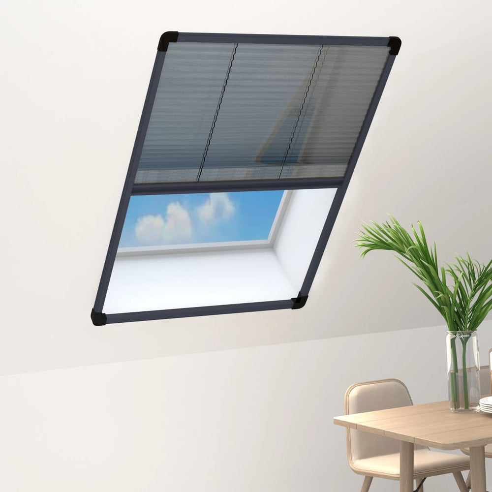 Moustiquaire plissée de fenêtre vidaXL aluminium anthracite 80x120cm