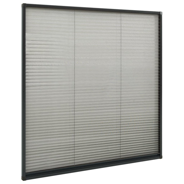 Insektenschutz-Plissee für Fenster Alu Anthrazit 120x120 cm