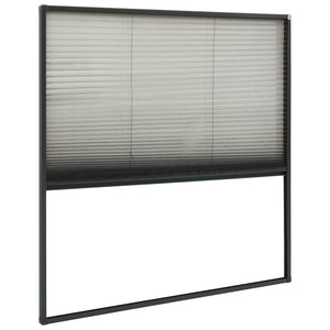 Insektenschutz-Plissee für Fenster Alu Anthrazit 120x120 cm