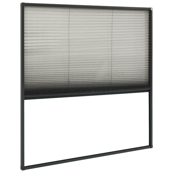 Insektenschutz-Plissee für Fenster Alu Anthrazit 120x120 cm