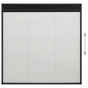 Insektenschutz-Plissee für Fenster Alu Anthrazit 120x120 cm
