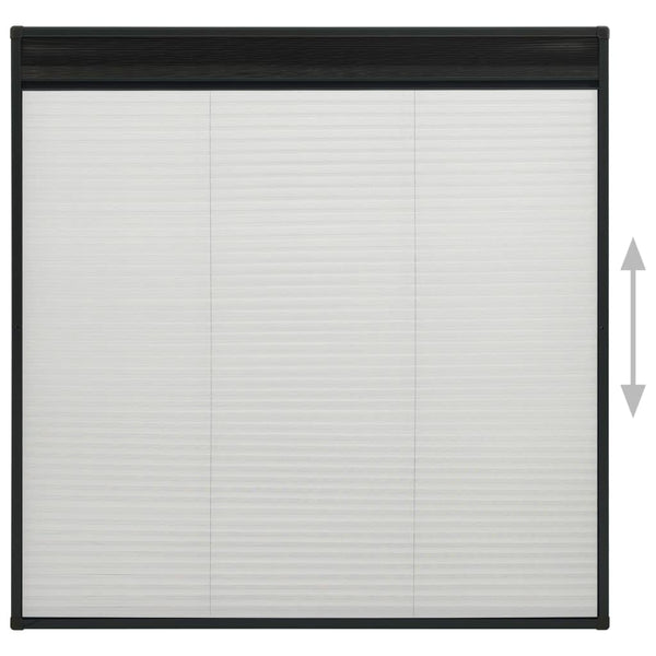 Insektenschutz-Plissee für Fenster Alu Anthrazit 120x120 cm