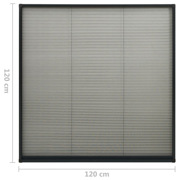 Insektenschutz-Plissee für Fenster Alu Anthrazit 120x120 cm