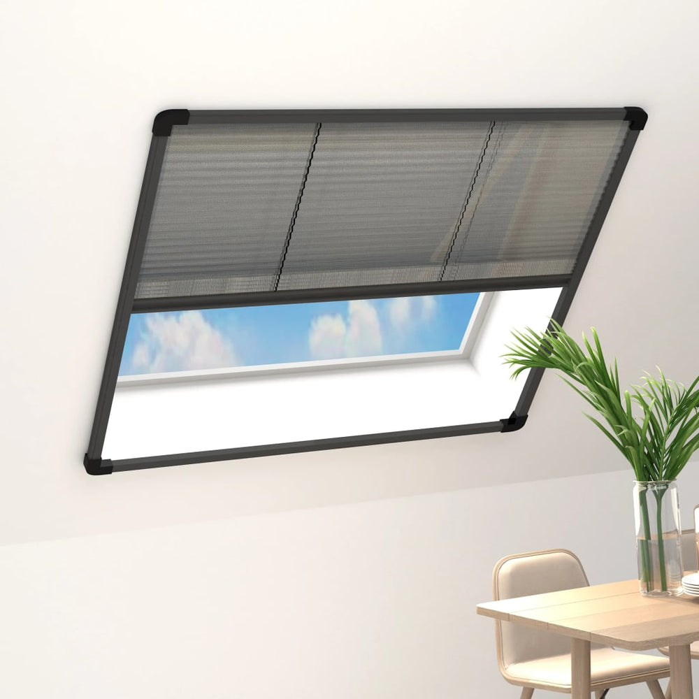 vidaXL Moustiquaire plissée pour fenêtre Aluminium Anthracite 120x120 cm