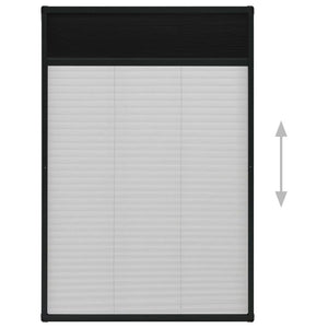 Insektenschutz-Plissee für Fenster Aluminium Anthrazit 80x160cm