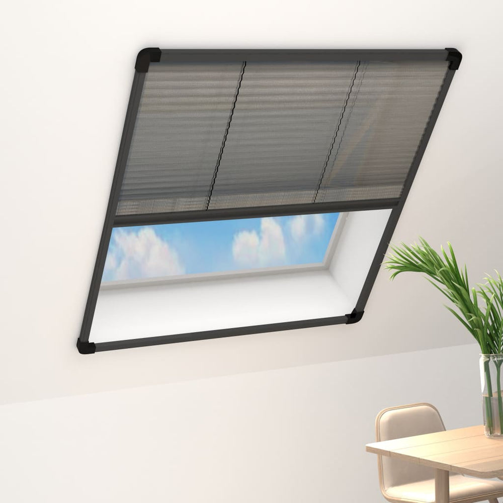 vidaXL Store plissé anti-insectes pour fenêtre Aluminium Anthracite 80x160cm
