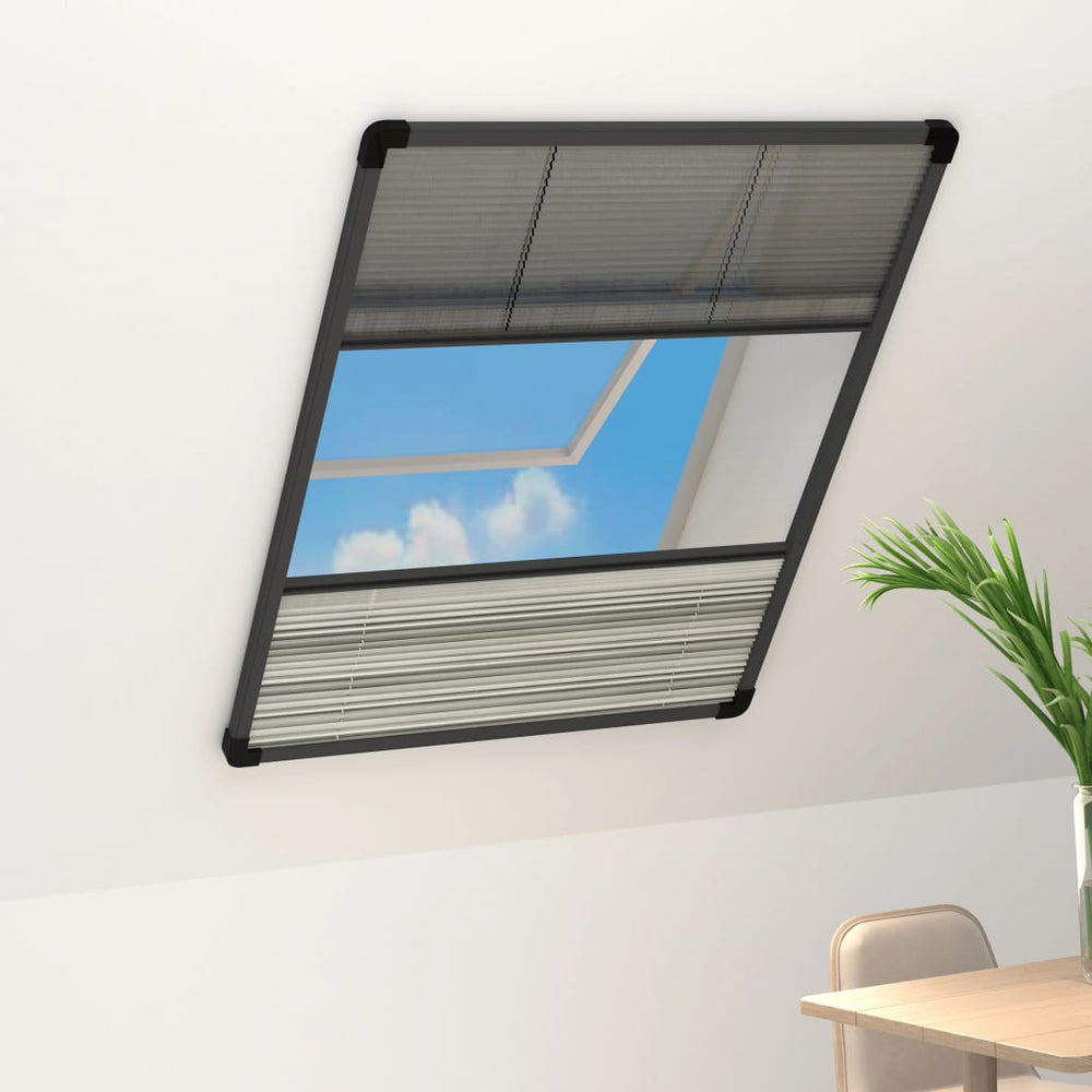 vidaXL Moustiquaire plissée pour fenêtre Aluminium 60x80 cm avec store