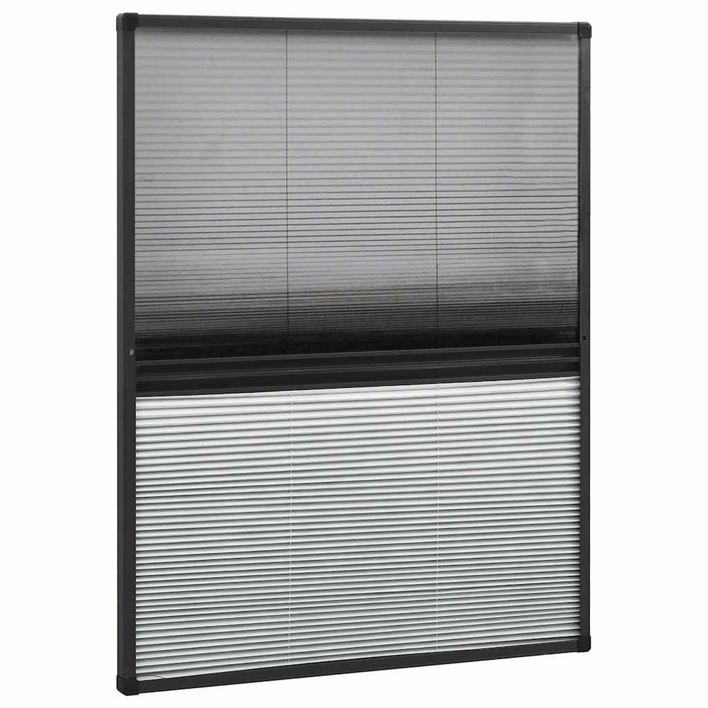 Moustiquaire plissée de fenêtre vidaXL en aluminium 80x100 cm avec store intégré