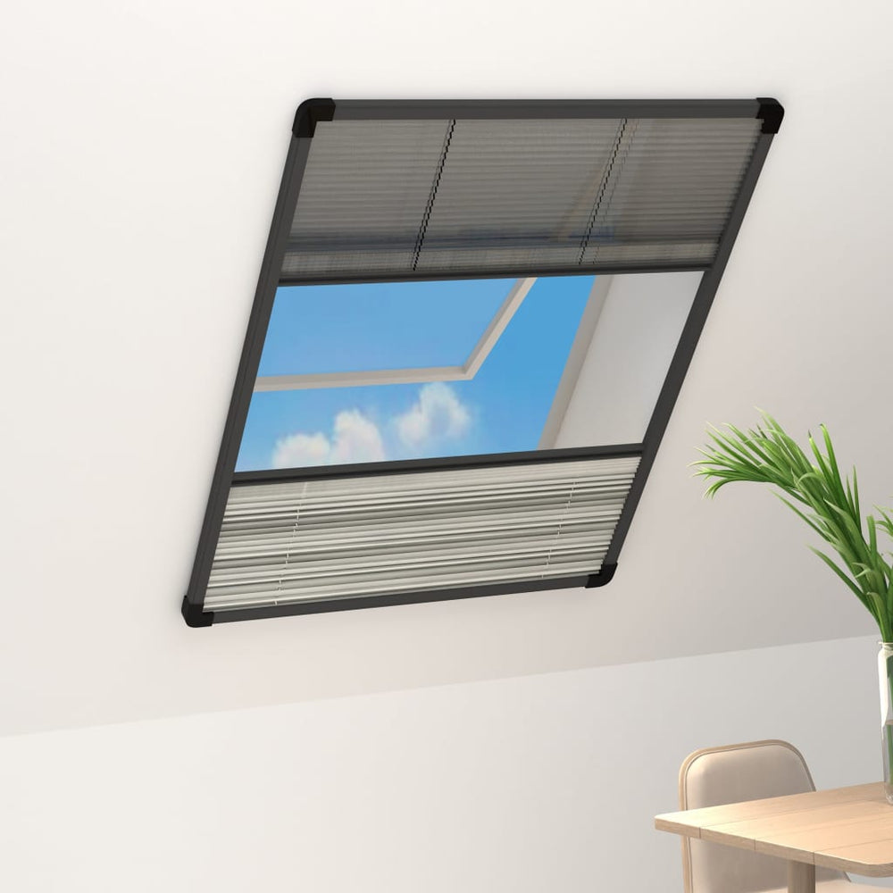 vidaXL Store plissé anti-insectes pour fenêtre Aluminium 80x120 cm avec store
