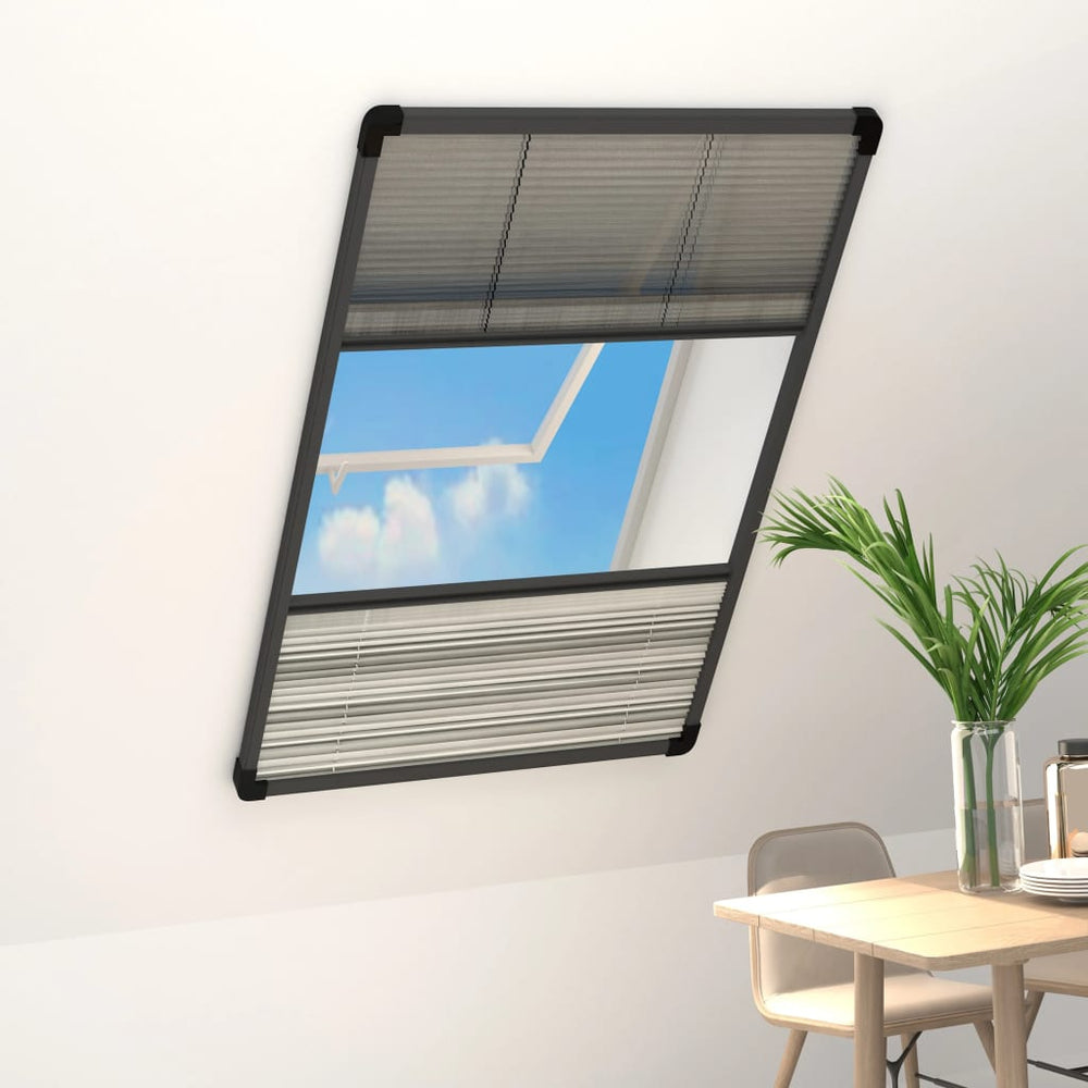 vidaXL Moustiquaire plissée pour fenêtre en aluminium 80x160 cm avec store intégré
