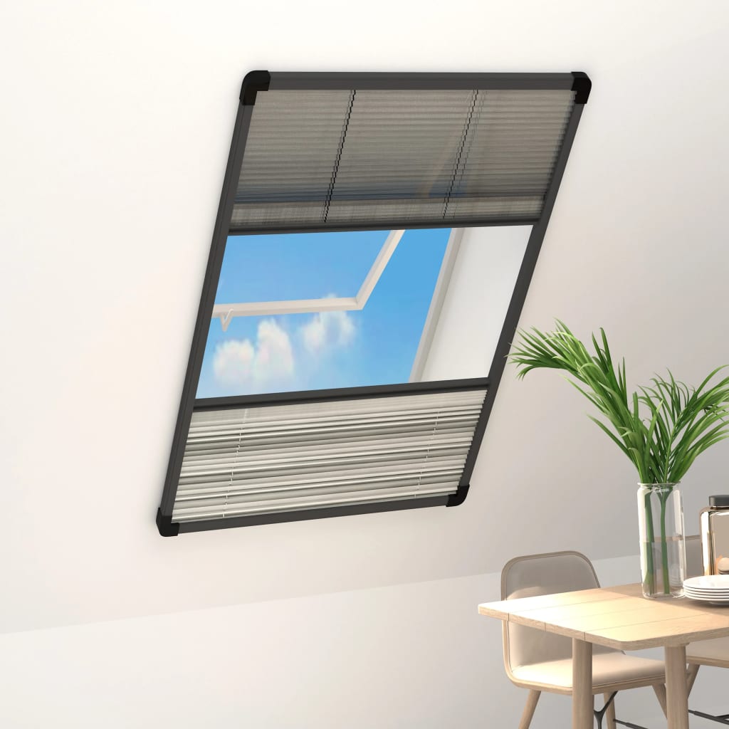 Insektenschutz-Plissee für Fenster Alu 80x160 cm mit Jalousie