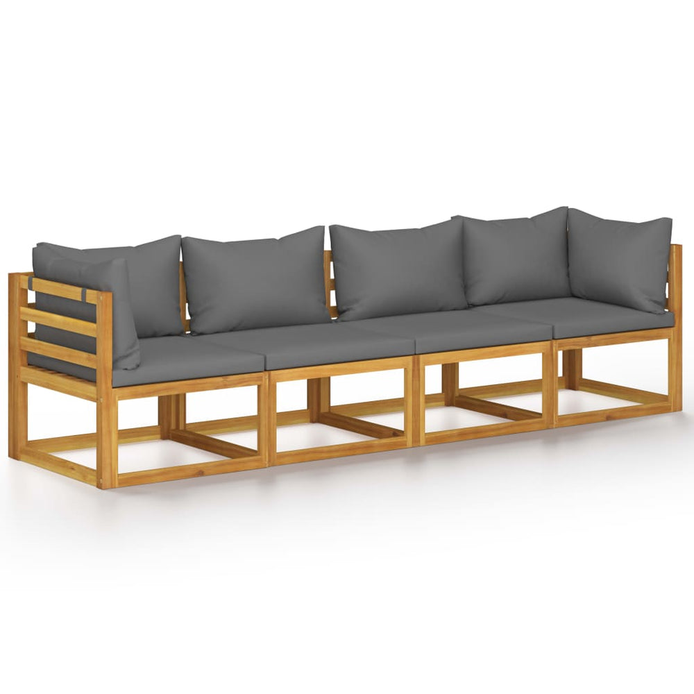 vidaXL Canapé de jardin 4 places avec coussin Bois d'acacia massif
