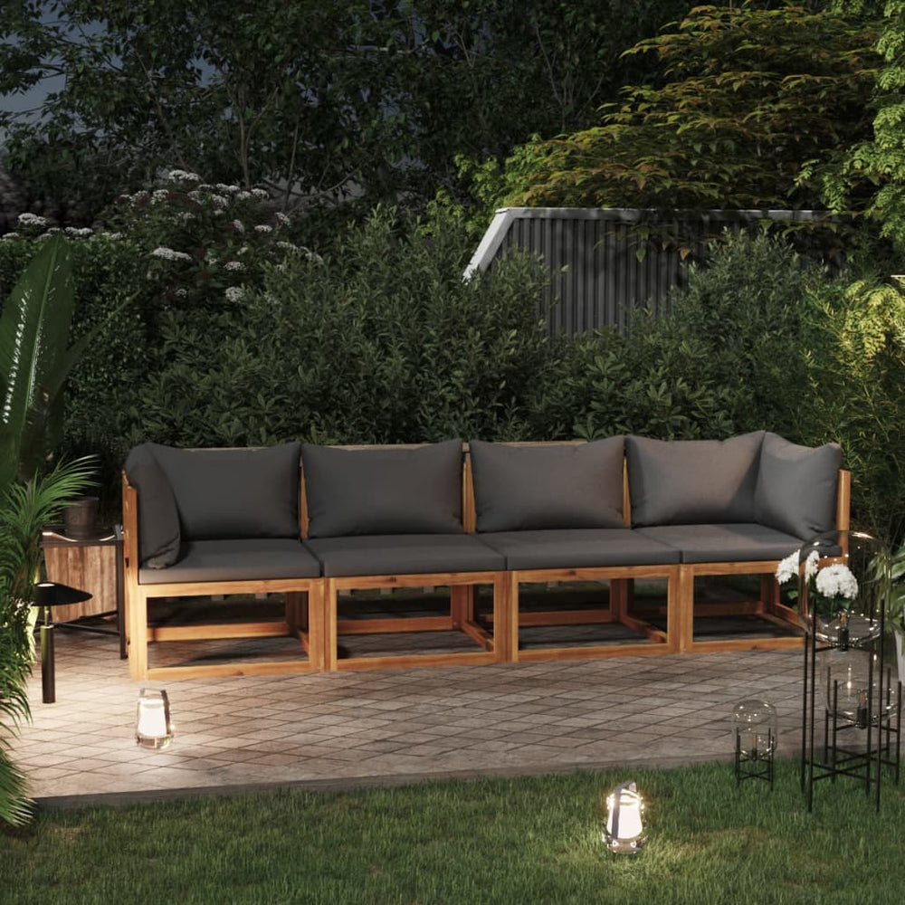vidaXL Canapé de jardin 4 places avec coussin Bois d'acacia massif