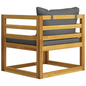 5-tlg. Garten-Lounge-Set mit Auflagen Massivholz Akazie
