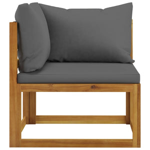 vidaXL Salon de jardin 6 pcs avec coussins Bois d'acacia massif
