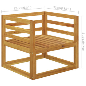 7-tlg. Garten-Lounge-Set mit Auflagen Massivholz Akazie