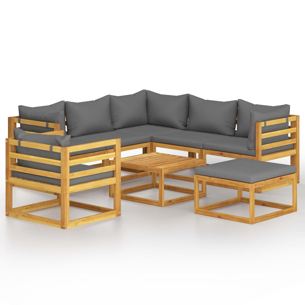 vidaXL Salon de jardin 8 pièces avec coussins Bois d'acacia massif