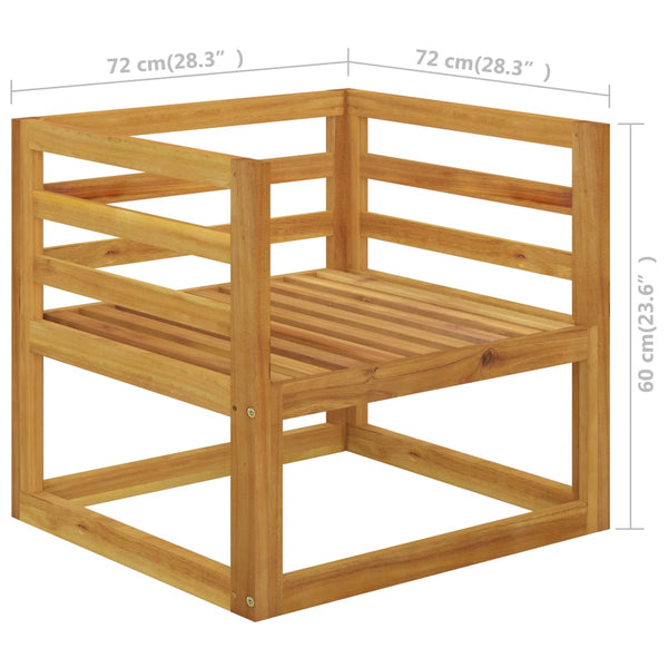12-tlg. Garten-Lounge-Set mit Auflagen Massivholz Akazie