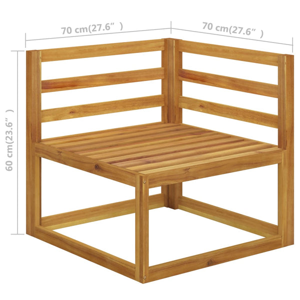 12-tlg. Garten-Lounge-Set mit Auflagen Massivholz Akazie