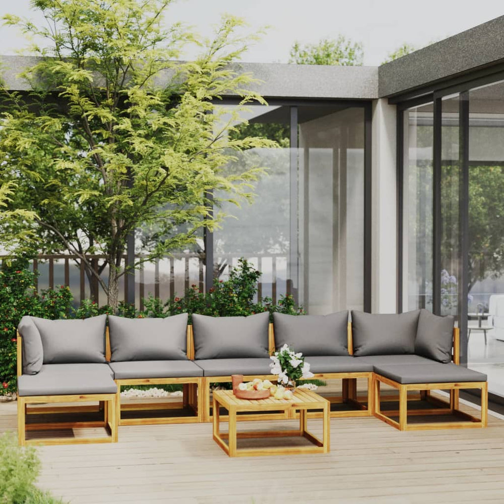 vidaXL Salon de jardin 8 pièces avec coussins Bois d'acacia massif