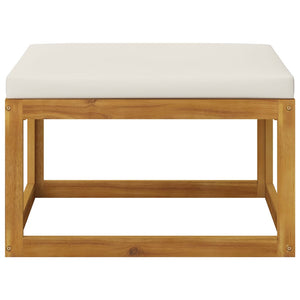 5-tlg. Garten-Lounge-Set mit Auflagen Creme Massivholz Akazie
