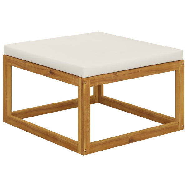 6-tlg. Garten-Lounge-Set mit Auflagen Creme Massivholz Akazie