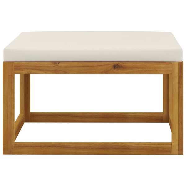 7-tlg. Garten-Lounge-Set mit Auflagen Creme Massivholz Akazie