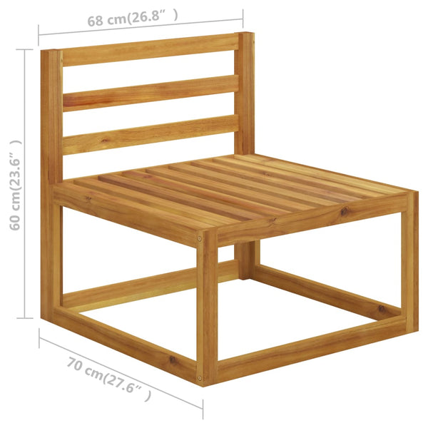 8-tlg. Garten-Lounge-Set mit Auflagen Creme Massivholz Akazie