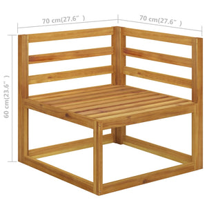 8-tlg. Garten-Lounge-Set mit Auflagen Creme Massivholz Akazie