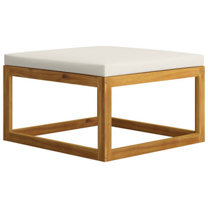 vidaXL Salon de jardin 10 pcs avec coussins crème Bois d'acacia massif