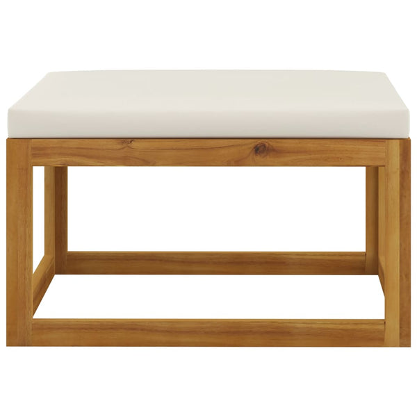 11-tlg. Garten-Lounge-Set mit Auflagen Creme Massivholz Akazie