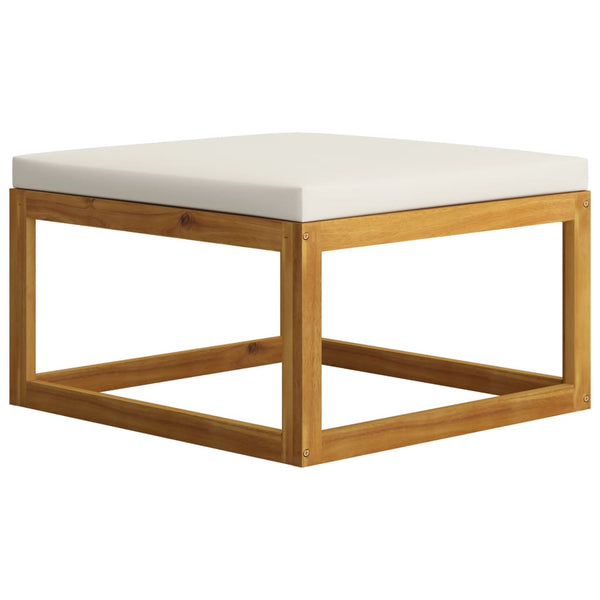 11-tlg. Garten-Lounge-Set mit Auflagen Creme Massivholz Akazie