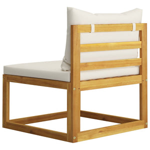 vidaXL Salon de jardin 12 pcs avec coussins crème Bois d'acacia massif