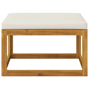 12-tlg. Garten-Lounge-Set mit Auflagen Creme Massivholz Akazie