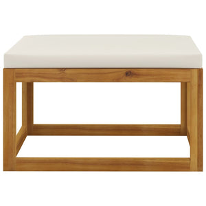 9-tlg. Garten-Lounge-Set mit Auflagen Creme Massivholz Akazie