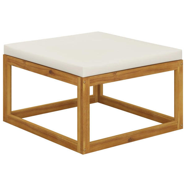 7-tlg. Garten-Lounge-Set mit Auflagen Creme Massivholz Akazie