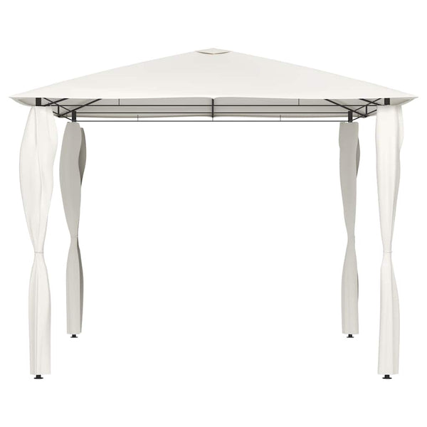 Pavillon mit Pfostenabdeckungen 3x3x2,6 m Creme 160 g/m²